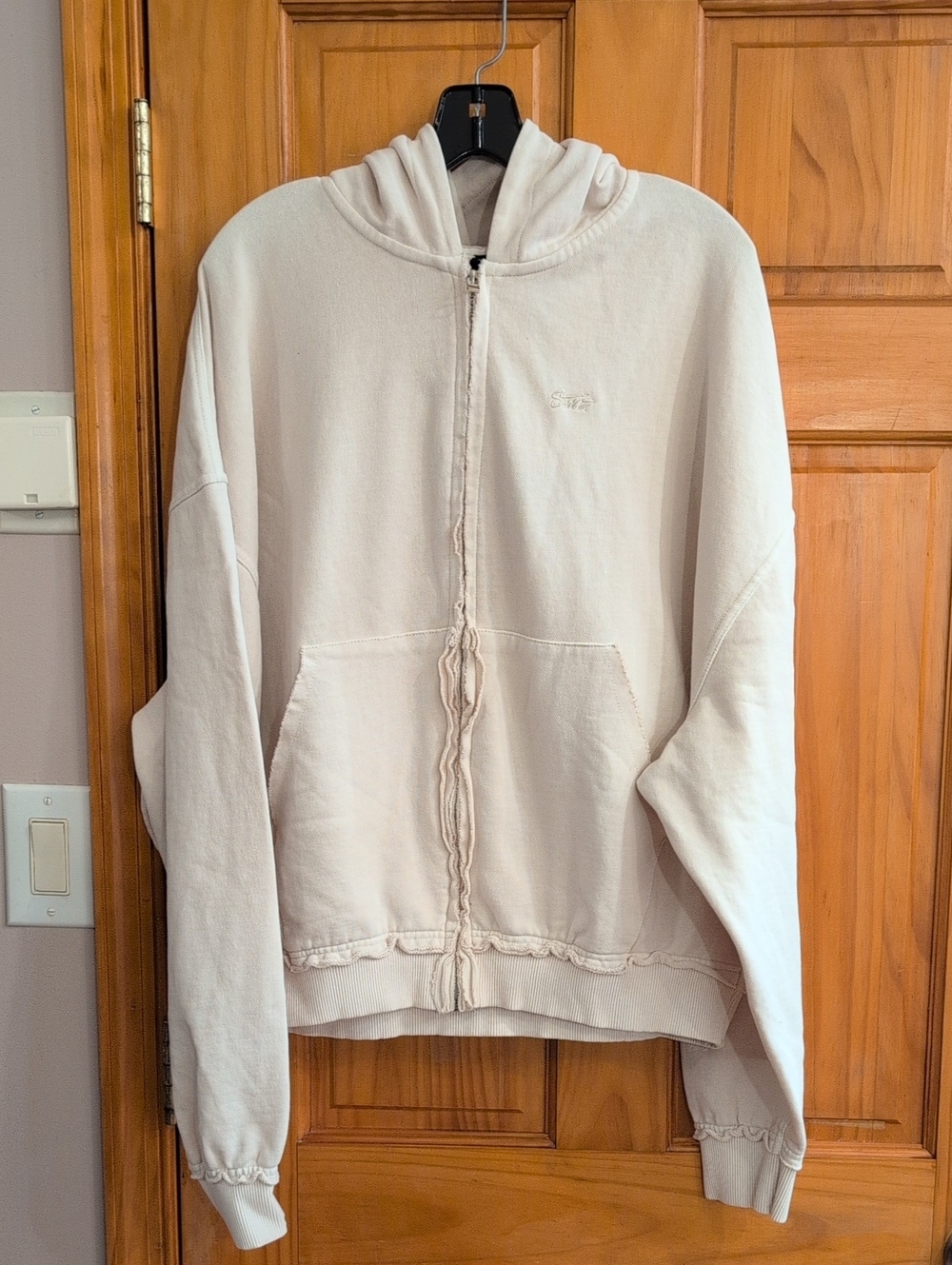 European Brand. Unisex Cream Zip-Up Hoodie.